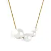 Nueva Cadena para Clavícula Estilo Europeo y Americano, Moderna, Versátil, Sencilla, de Alta Gama, Elegante, Acero Inoxidable Tamaño Collar de Perla Redonda