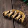 Peine de Masaje de Sándalo Peine Meridiano para el Cuero Cabelludo Peine de Masaje de Dientes Anchos Peine de Madera Maciza para el Hogar Pequeño Peine de Cinco Dientes Souvenir Sándalo Dorado