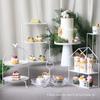 Casamento na Floresta Suporte de Exibição de Mesa de Sobremesas Brancas Refeição Fria Lanche da Tarde Suporte para Bolo Conjunto Prato para Bolo de Aniversário Mesa