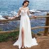 Vestido de Novia Largo Estilo Nuevo 2026, Corte Ajustado, Sexy, con Cola Pequeña, Bordado de Encaje, Vestido de Noche para Banquete, Elegante Vestido de Boda