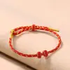 Jóias Vestíveis DIY Retrato de Família Presente Corda Trançada Masculina e Feminina Corda de Mão Ano do Animal Pulseira Tecida à Mão Corda Vermelha