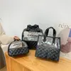 Bolsa de Cosméticos Transfronteriza Ins de Alta Gama Impermeable de PVC Gran Capacidad Bolso de Mano para Mujer Bolsa de Neceser de Viaje para Cosméticos