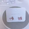 Exquisito Set de Joyería para Orejas con Circonita Brillante, Pendientes Pequeños de Botón con Pasador de Plata, Joyería Versátil Elegante de Lujo Ligero para Uso Diario