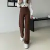 Pantalones Vaqueros Marrones, Nuevo Estilo Primavera y Otoño, Corte Holgado, Adelgazantes, Cintura Alta, Pierna Recta, Pierna Ancha, Pantalones para Figura de Pera, Venta Caliente Transfronteriza Estilo Delgado
