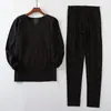 Traje térmico cálido de terciopelo de doble cara para otoño e invierno, para hombre, con parche de terciopelo fino molido, pantalones cálidos sin costuras de otoño