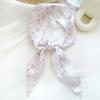 Pañuelo de seda largo y pequeño para mujer, banda para el pelo, doble cara, elegante, para bolso con lazo, pequeño, regalo de mano, pañuelo con lazo