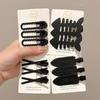 Pinza para el cabello de espina de pescado negra, flequillo lateral, clip sin costuras, maquillaje nuevo 2025, clip de una palabra, clip para cabello suelto en la parte posterior de la cabeza