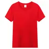 Camiseta publicitaria de color, cuello redondo, manga corta, 190g, personalizable con diseños DIY e impresión, adecuada para uniformes escolares y ropa de grupo