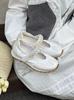 Tênis Esportivos Vintage Sapatilhas Femininas de Solado Grosso com Cinto de Pérolas Casuais Versáteis Sapatos Forrest Gump Sapatos Mary Jane de Bico Baixo