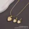 Pulseira Feminina de Ouro Simples da Moda em Formato de Coração de Alta Qualidade Corrente de Bambu Liga Metálica Pedra Olho de Gato Elegante Joia Fofa