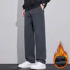 Pantalones de Terciopelo Plus Directo de Fábrica para Hombre Caída Otoño Invierno Adelgazantes Crujientes Modernos Casuales Pierna Recta Pantalones Largos Sueltos Hombre