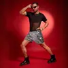 Transfronterizo 2025 Comercio Exterior Verano Nuevos Pantalones Cortos de Lentejuelas Europeos y Americanos para Escenario Moda Fiesta Sexy Pantalones Cortos de Tres Cuartos