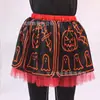 Falda Tutú de Halloween para Niñas Hecha a Medida de Fábrica Vestido de Presentación para Niños Pequeños con Estampado de Dibujos Animados y Diseño de Calabaza Naranja