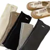 Calcetines de Punto Gruesos Cálidos de Lana para Otoño e Invierno con Logo Metálico, Calentadores de Pierna hasta la Pantorrilla, Calcetines Adelgazantes para Pantorrilla