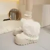 Botas de nieve para mujer 2026 estilo invierno nuevo, con suela gruesa, que aumentan la altura, peludas, con correas, forradas de polar y engrosadas para el calor, botines