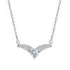 Collar de Moda Redondo Color Tesoro Plata Esterlina s925 Collar Femenino Transfronterizo Europeo y Americano Collar de Zircón en Forma de Gota Cadena para Clavícula Femenina