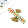 Pulsera de estilo étnico bohemio bordada con cinta, pulsera de moda con cinta de color, correa de muñeca tejida, pulsera genial para parejas