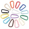 Mosquetón de Aleación Pintado en Forma de D Hebilla de Resorte Correa de Color Contrastante Mochila Ropa Gancho para Muñeca Cabeza de Unidad USB Llavero para Auriculares