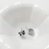 Brincos de Urso Panda Fofo Cor Dourada Real Banhada a Cobre 18K Preservação da Cor Brincos de Agulha de Prata S925 para DIY Acessórios para Brincos Material