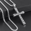 Collar de acero inoxidable estilo hip hop para hombre, cadena larga para suéter, accesorios de moda para todo tipo de prendas.