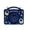 Fofa capa protetora plana de astronauta para iPad mini 4/5 com suporte portátil, fone de ouvido estéreo para iPad 5