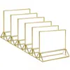 Cartão de Mesa Acrílico com Borda Dourada Transparente de Alta Definição Cartão de Mesa Puro Tipo Resistente a Quedas e Impactos Cartão de Mesa Cartão de Menu Cartão de Bebida Suporte de Preço