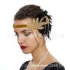 Banda para el cabello de plumas de los años 20 Novia europea y americana Mesa Actuación Baile Banquete Banda para el cabello con borlas Banda para el cabello de diamantes Tocado Accesorios para el cabello