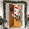 Cubierta de Puerta de Tela Elástica Cubierta de Puerta de Navidad Alegre Transfronteriza Tapiz Fondo de Tela de Regalo de Papá Noel para Fiesta Festiva