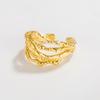Diseño de Estilo Europeo y Americano ins Anillo Irregular de Plata Esterlina 925 Lujo Ligero Estilo Frío Anillo de Línea de Textura Novia Mismo Estilo