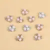 Novos Acessórios 2026: Centro de Flor de Pérola com Strass, Base de Flor Galvanizada, Componentes de Joias DIY Estilo Pastoral Fresco e Doce