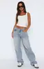 Colección otoño 2026 de marca independiente: Jeans de estilo americano, minimalistas, holgados, adelgazantes, de pierna recta, color liso, pantalones largos de cintura alta, modernos y casuales
