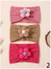 Venta Caliente de Exportación Europea y Americana Set de Diademas para Bebé Diadema de Nylon Suave con Flor para Bebé Niña Diadema Suave para Cabello de Bebé 4117