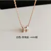 Colar H de alta qualidade para mulheres, pingente esmaltado, disponível em tamanhos pequeno e grande, mini banhado a ouro rosa 18K, corrente elegante para a clavícula