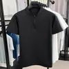 Camisa Polo de Seda Helada para Hombre Secado Rápido Transpirable Refrescante Manga Corta Casual de Negocios Color Sólido Camiseta con Cuello de Solapa y Cremallera Cuello Alto Media Manga