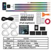 Iluminação Ambiente para Carro Novo, Iluminação Interna de Carro Modificada de 256 Cores, Iluminação Decorativa Interna, Tira de Iluminação Ambiente para Painel