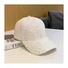 Versión Coreana 2025 Visera Protectora Solar para Mujer Viajes al Aire Libre Versátil Moda Gorra de Béisbol Visera Curva con Pedrería Sombrero para el Sol