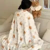 Manta de felpa de leche estilo Ins de dibujos animados para chicas, linda y suave, adecuada para aire acondicionado, sofá y uso de ocio, manta para todas las estaciones