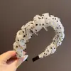 Diadema de organza con lunares, estilo coreano, minimalista, nueva, para mujer, a la moda, con dientes, antideslizante, versátil para salir, accesorio para el cabello