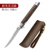 Navaja Plegable de Exterior 519 Navaja Portátil con Funda de Cuero Navaja de Camping Alta Dureza Navaja Afilada