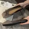 Zapatos casuales poco profundos estilo ballet para mujer, nuevo modelo principios de otoño 2026, con lazo, gamuza suave estilo francés, zapatos de noche de suela blanda