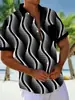 2026 Nuevo Estilo de Verano Camisa de Manga Corta con Estampado Hawaiano para Hombre Casual Vacaciones en la Playa Cuello Solapa Estampado Digital Camisa para Hombre