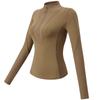 Ropa de yoga con media cremallera transfronteriza para mujer, otoño e invierno, ajustada, deportiva, de manga larga, para correr, fitness, entrenamiento, top de pilates