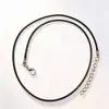 Negro 1.5 Corea del Sur Cuerda de Hilo de Cera Cuerda de Cuero Cordón Cuerda para Colgante Hebilla de Langosta de Metal Accesorios de Cuerda para Collar de PU