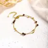 Pulsera de Gema Granate Dorada con Diseño Estrellado, Cadena para Clavícula de Lujo Ligero Primavera y Verano, Collar Suave y Femenino para Principios de Otoño Fábrica