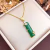 Colar Mais Vendido Bambu Verde Ascendente Acessórios de Colar de Aço Titânio Moda Popular Feminina Temperamento Versátil Estilo Coreano Corrente da Clavícula