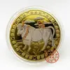Moneda Conmemorativa de las Doce Constelaciones Moneda Chapada en Oro Constelación de 12 Medallón Conmemorativo de Tarot Europeo y Americano Moneda de Oro Moneda de los Deseos Espejo Cruzado