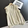 2026 Nuevo Top Corto Elegante de Color Sólido con Textura Plisada Cárdigan Casual sin Mangas para Mujer Venta al por Mayor H19EMJ1136
