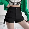 Estilo Puro Desejo Super Shorts Femininos 2025 Nova Primavera e Verão Cintura Alta Justo Slim Sexy Sexy Cordão Hot Pants