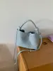 Bolso Nuevo Primavera/Verano 2026: Bolso Cruzado Tipo Cubo de Gama Alta para Uso Diario, Bolso de Cesta Tejido Hecho a Mano para Mujer