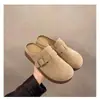 Meias Pantufas Femininas Versáteis Fechadas na Ponta com Sola Grossa Estilo Retrô, Nova Moda Primavera 2026 Pantufas Confortáveis Antiderrapantes com Sola Macia Estilo Birkenstock
